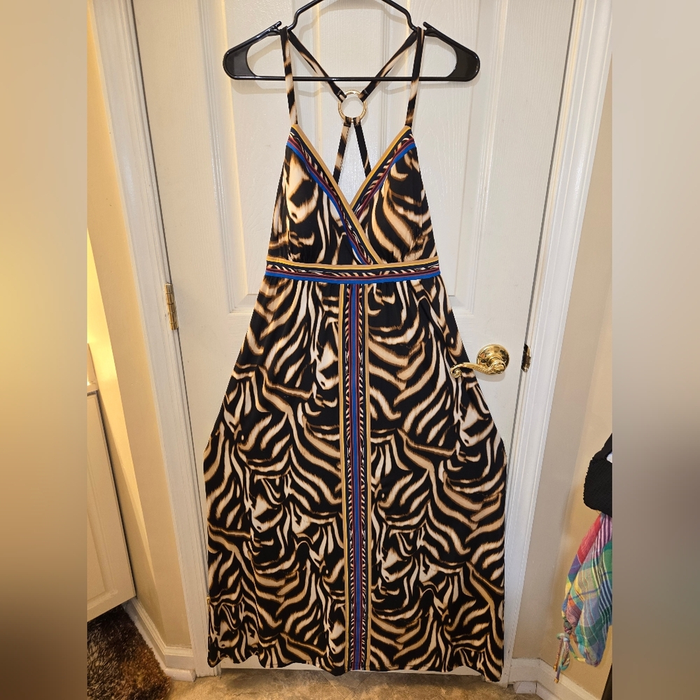 INC International Concepts Brown and Black Maxi Dress